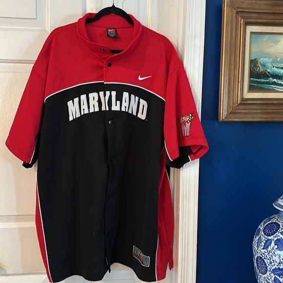 Men’s Nike Elite Maryland Terrapins UMD NCAA Basketball Warm Up Shooting Shirt - Picture 2 of 10
